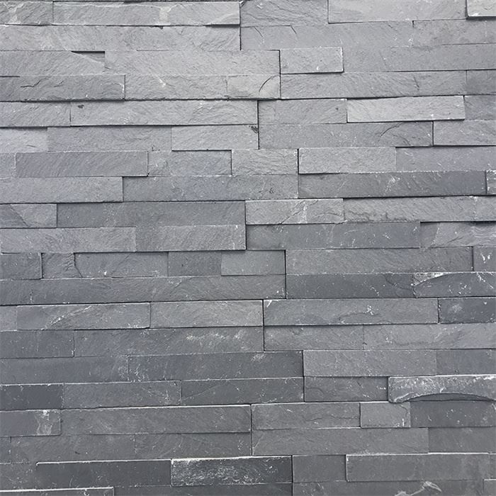 Panneaux de pierre empilés super fins Ardoise noire JRF-018TZ